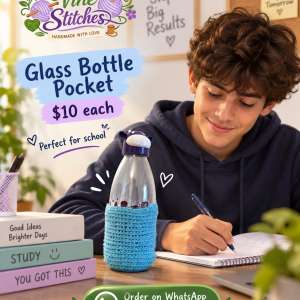 Glass Bottle Pocket – Blue Boy